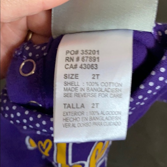 LA Lakers Purple NBA Dress 2T - Picture 4 of 4